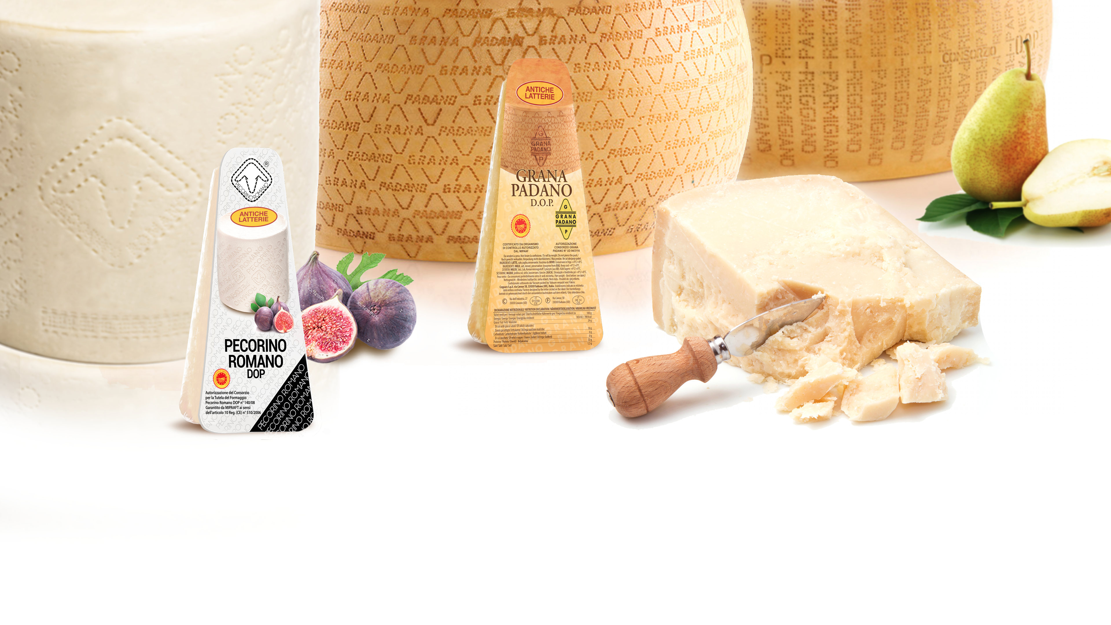 Grana Padano,<br> Parmigiano Reggiano<br> and Pecorino Romano